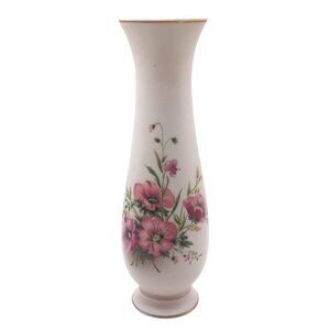 COR Crown Hibiscus Matte Porcelain Floral Bud Vase Japan 1988